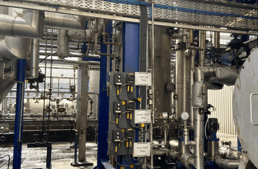 our on-site oil re-refinery's pipes