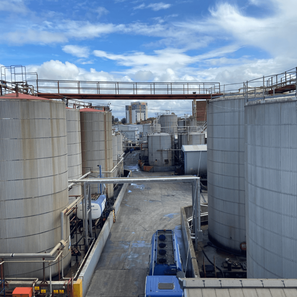 a picture of our oil tanks and processing plant
